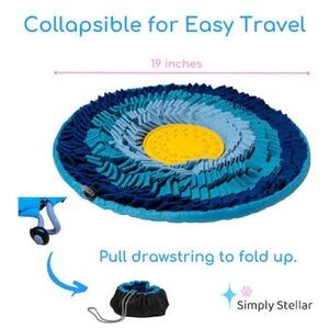 Blue Collapsible Dog Snuffle Mat & Feeder